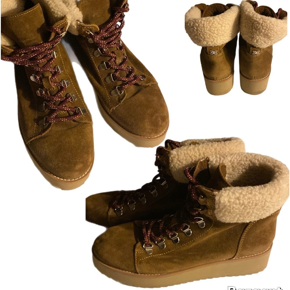 Sam Edelman Boots, Hiking Boots, Suede Leather, Sherpa, Sz 7.5, Gorpcore - Picture 14 of 14